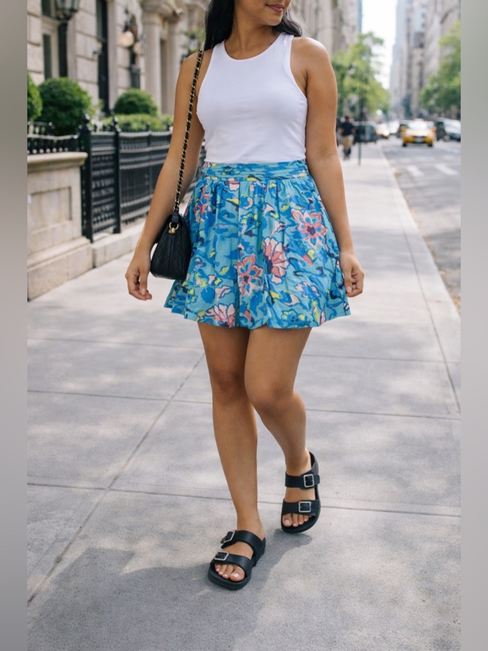 Cleobella Suri Mini Skirt Blue Floral Boho Print Size Small NWT